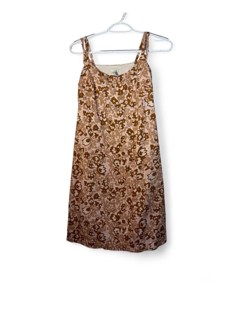 Vintage Odille By Anthropologie Brown and Cream Floral Casual Sundress